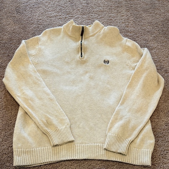 Chaps Men's Beige Zip-Up Sweater - Picture 1 of 7